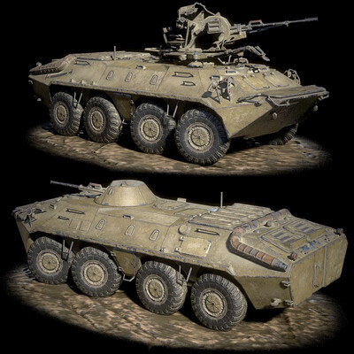 БТР-70 + ЗУ23 (Low Poly Game Model)