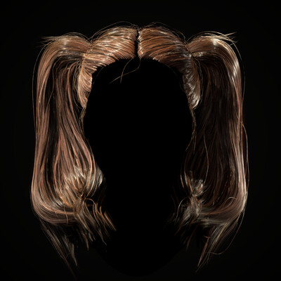 Realtime pigtails hairstyle