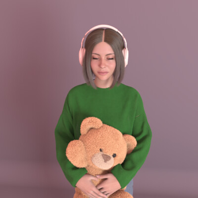 Girl_and_Teddy. Houdini.