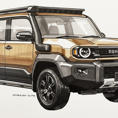 Скетч автомобиля Toyota Land Cruiser FJ⁠⁠