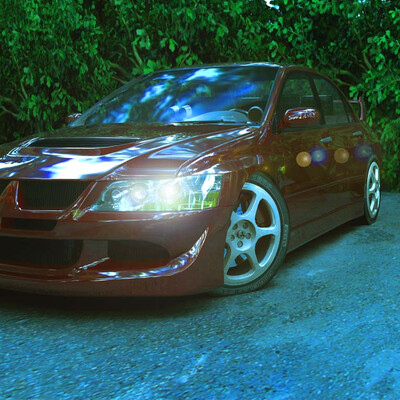 Mitsubishi Lanser Evo 7 кусты!