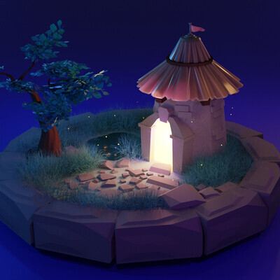 Башня Волшебника Low-Poly
