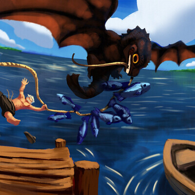 Drogo steals fish