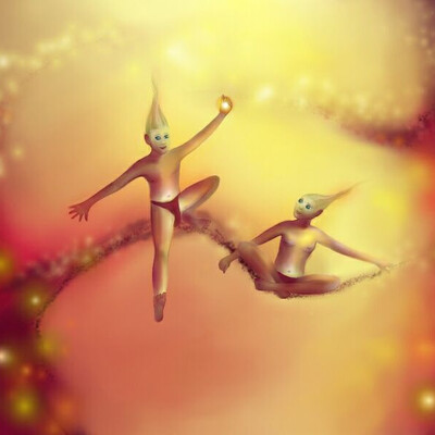 Лес со светлячками
