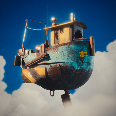 Flying Ship(RenderMan)