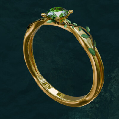 Jewelry Ring with Petals