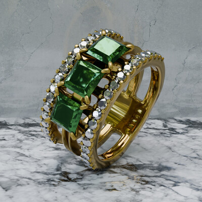 Gold ring with gem