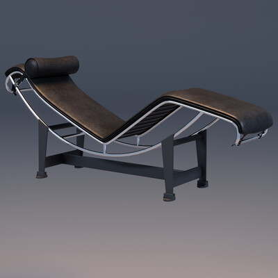 Cassina LC4 Chaise Longue — High-Poly Product Modeling