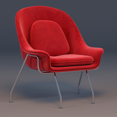 Knoll Womb Chair by Eero Saarinen — High-Poly Sub-D Modeling