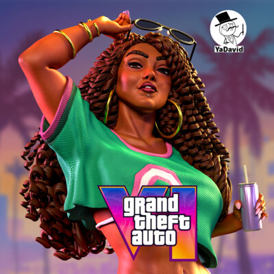 GTA6 Женщина с постера.3D модель под печать/2 версии