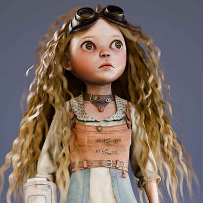 Teenage steampunk girl Модель стилизованной девушки