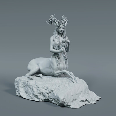 Deer Girl 3D sculpture