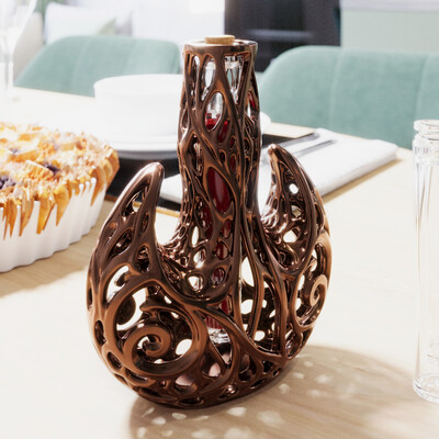 Подставка бионической формы / A bionical‑shaped stand for a jar to hold toppings.