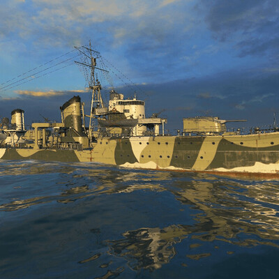 The Yūgumo-class destroyer.