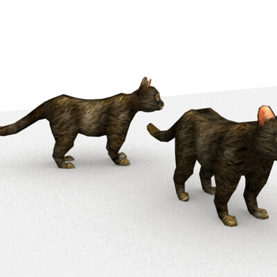 low-poly кот