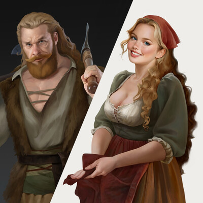 Battlesmiths Fan Art — Male & Female Characters