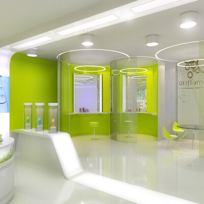 роект интерьера магазина косметической компании Oriflame