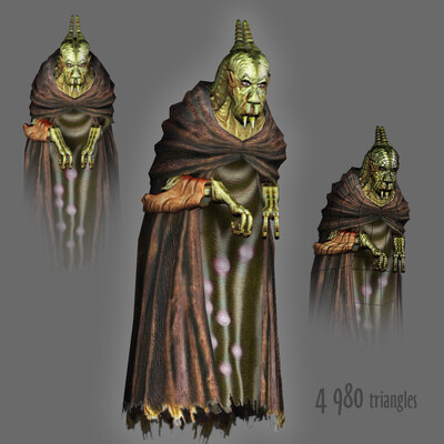 Low Poly модель инопланетянина
